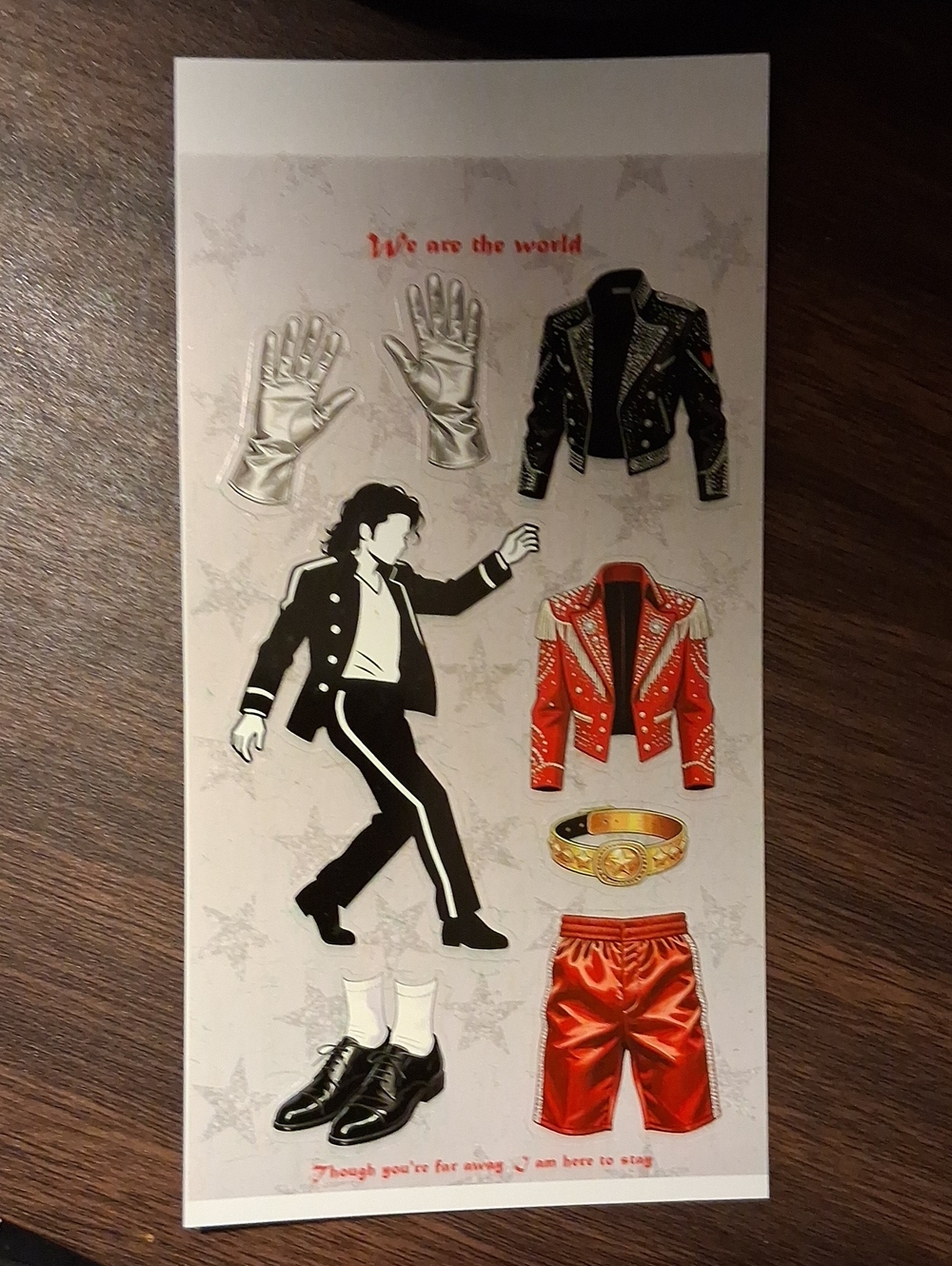 Michael Jackson Sticker Sheet - Black, Red, Gold